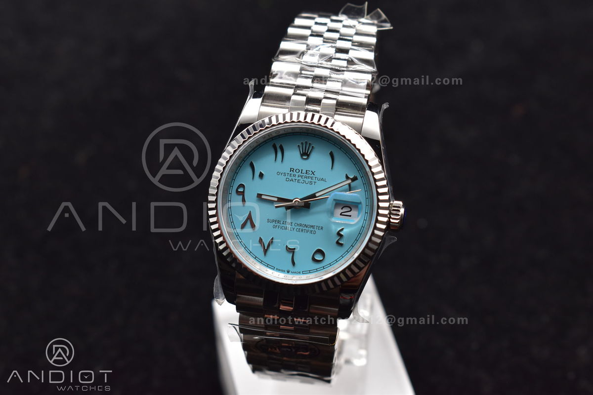 DateJust 36 126234 DIWF 1:1 Best Edition 904L Steel Tiffany Blue Dial Arabic Marker on Jubilee Bracelet SA3235